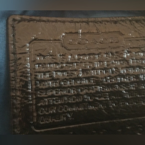 Coach Purse Black Material with Leather Handles Medium size - Picture 2 of 4